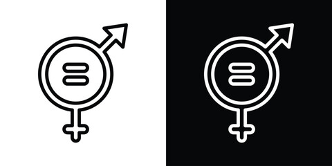 Gender equality icon filled flat sign concept for web design.