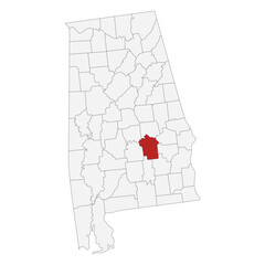 Alabama with capital city Montgomery map. Alabama map of Montgomery.