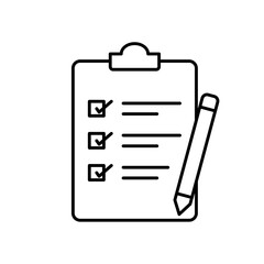 Checklist Task Completion Line Icon