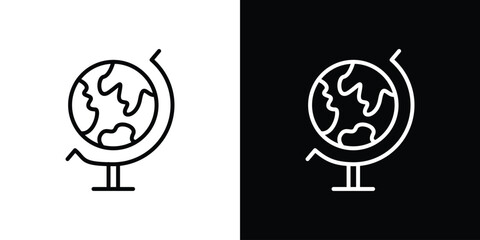Globe icon filled flat sign concept for web design.