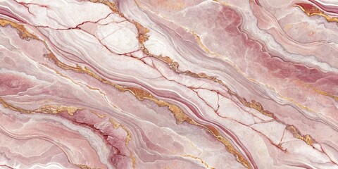 Elegant Rose Quartz Marble Texture with Gold Veins for Luxury Design