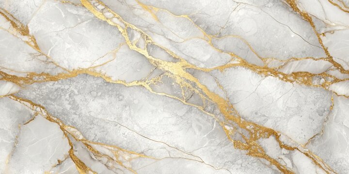 Luxurious White Marble Texture with Golden Veins for Elegant Design Projects