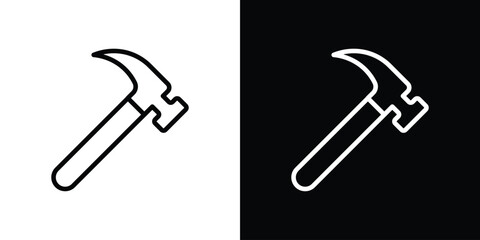 Hammer icon filled flat sign concept for web design.