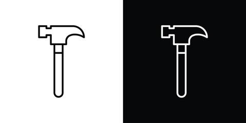 Hammer icon filled flat sign concept for web design.