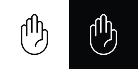 Hand icon filled flat sign concept for web design.
