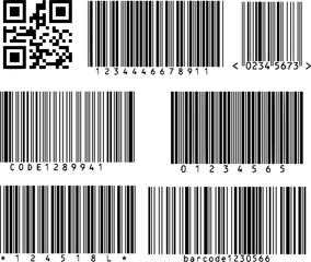 Illustration of barcode scan code QR code collection