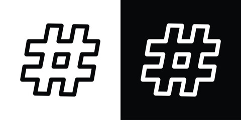 Hashtag icon filled flat sign concept for web design.