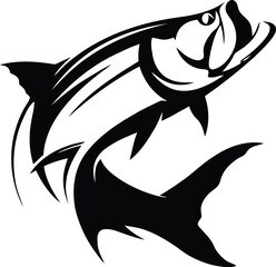 Fish logo template. Creative vector template of fishing club logo or fishing online shop.