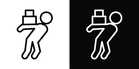 Heavy burden icon filled flat sign concept for web design.