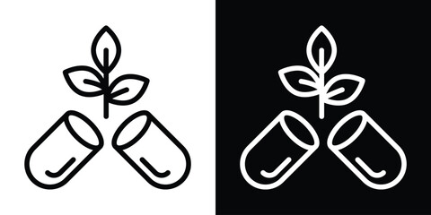 Herb medicine icon filled flat sign concept for web design.