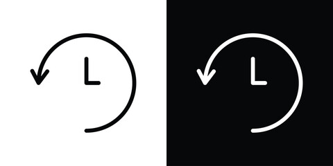 History icon filled flat sign concept for web design.