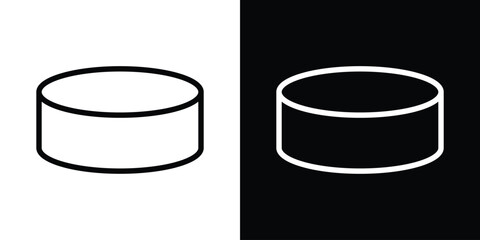 Hockey puck icon filled flat sign concept for web design.