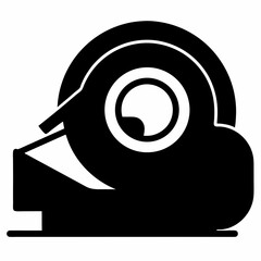 tape dispenser silhouette vector black on white background
