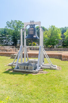 Wielun, Poland - June 14, 2025: The Bell of the President of the Republic of Poland Andrzej Duda Memory and Warning.
