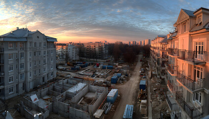 Construction area for new apartments