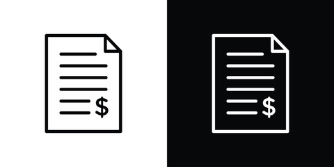 Invoice icon filled flat sign concept for web design.