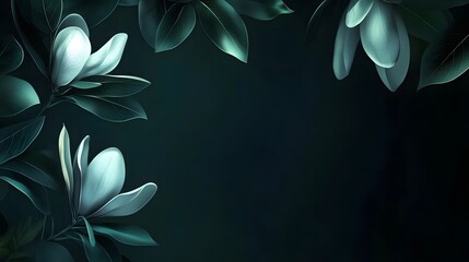 Glowing Magnolias Dark Background.