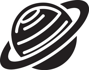 Planet Saturn with planetary ring silhouette vector © Digital