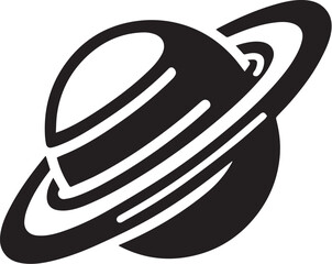 Planet Saturn with planetary ring silhouette vector © Digital