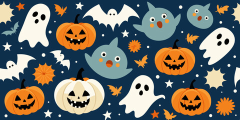 Delightful Halloween pumpkins ghosts bats design perfect for autumn cards invitations festive decorations seasonal branding projects