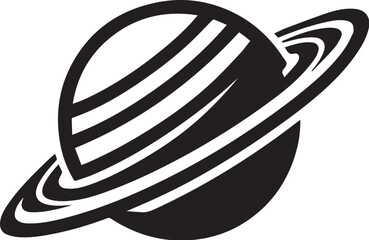 Planet Saturn with planetary ring silhouette vector © Digital