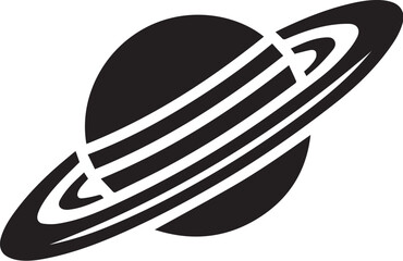 Planet Saturn with planetary ring silhouette vector © Digital