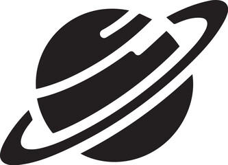 Planet Saturn with planetary ring silhouette vector © Digital