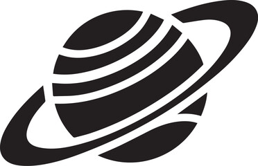 Planet Saturn with planetary ring silhouette vector © Digital