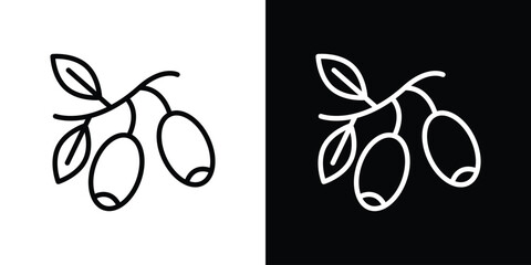 Jujube icon filled flat sign concept for web design.