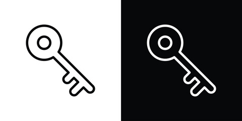 key icon filled flat sign concept for web design.