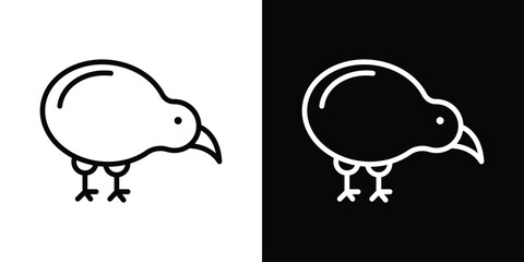 Kiwi bird icon filled flat sign concept for web design.