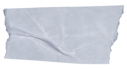 Adhesive white ripped paper tape with transparent background cut out design element