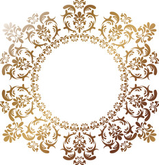 エレガントなダマスク模様のフレーム　ゴールド