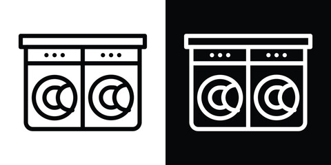 Laundry zone icon filled flat sign concept for web design.