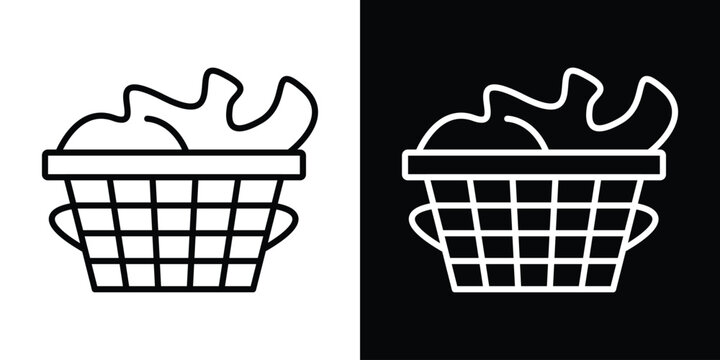 laundry hamper icon filled flat sign concept for web design.