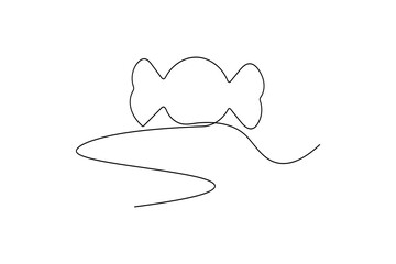 One line candy icon minimalist hand drawn outline vector illustration
