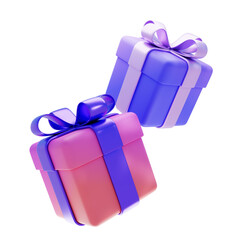 Gift box gradient color 3d render illustration