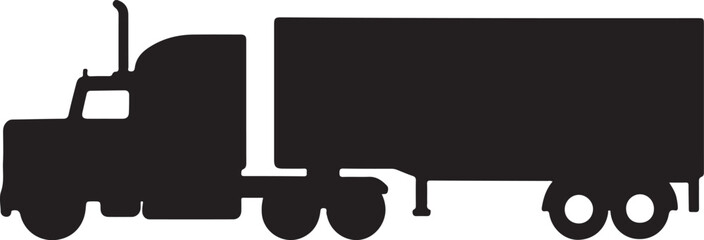 Semi-Truck – Side View (trailer attached)