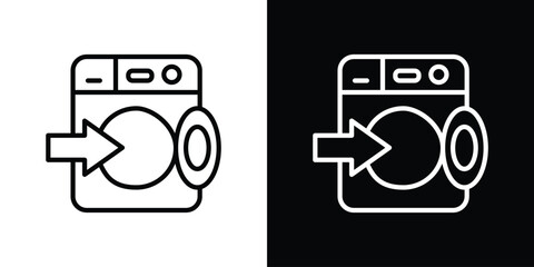 Loading laundry icon filled flat sign concept for web design.