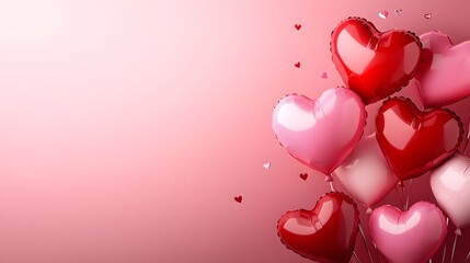 Heart Balloons Romantic Background.