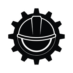 Fototapeta premium Safety gear inside gear silhouette vector illustration