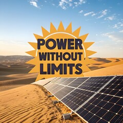 Solar Energy Power Without Limits in Desert Landscape