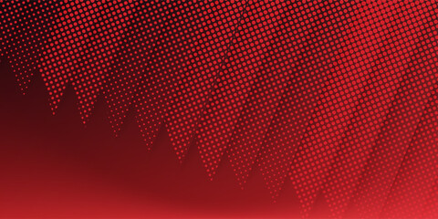 Red diagonal geometric shape with halftone. Modern fiber textured vector eps 10