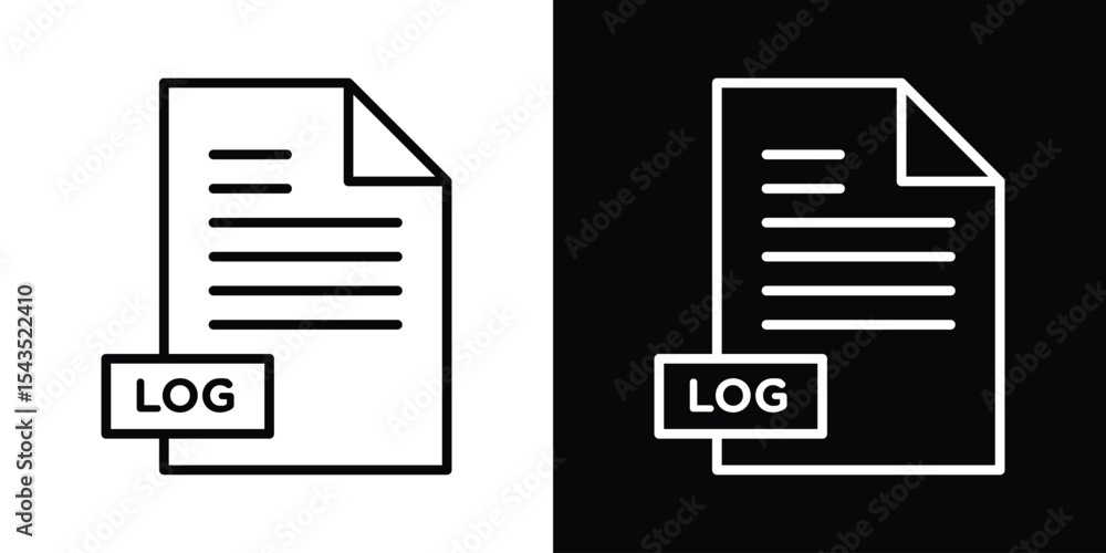 Aufkleber log file icon filled flat sign concept for web design.