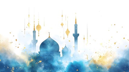 Islamic Mosque Artistic Illustration.