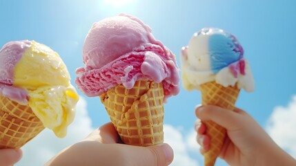 Kids Ice Cream Cones Sunshine.
