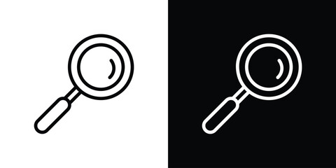 Loupe icon filled flat sign concept for web design.