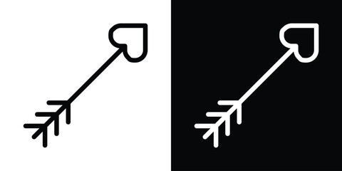 Love arrow icon filled flat sign concept for web design.