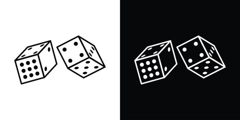 Ludo Dice icon filled flat sign concept for web design.