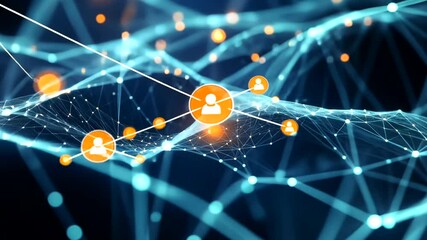 Abstract digital network wave pattern - Powered by Adobe